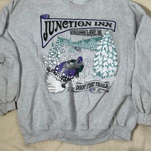 Vintage 90s‎ Junction Inn sweatshirt wear Vintage Snowmobile Club Sweatshirt  XL